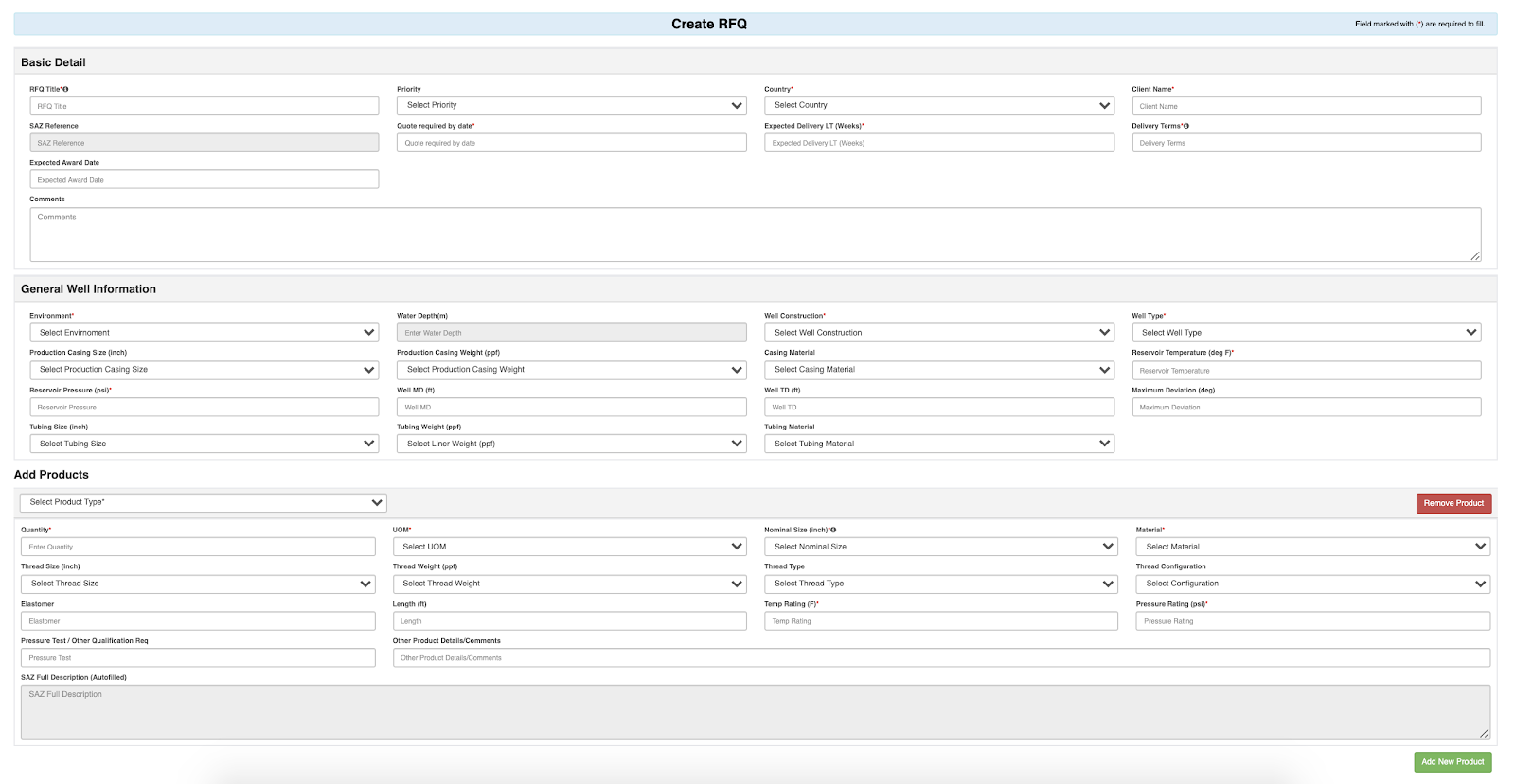 RFQ Draft Creation